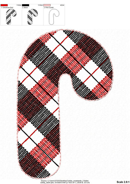 Gingham Plaid Christmas Tree Ornaments ITH