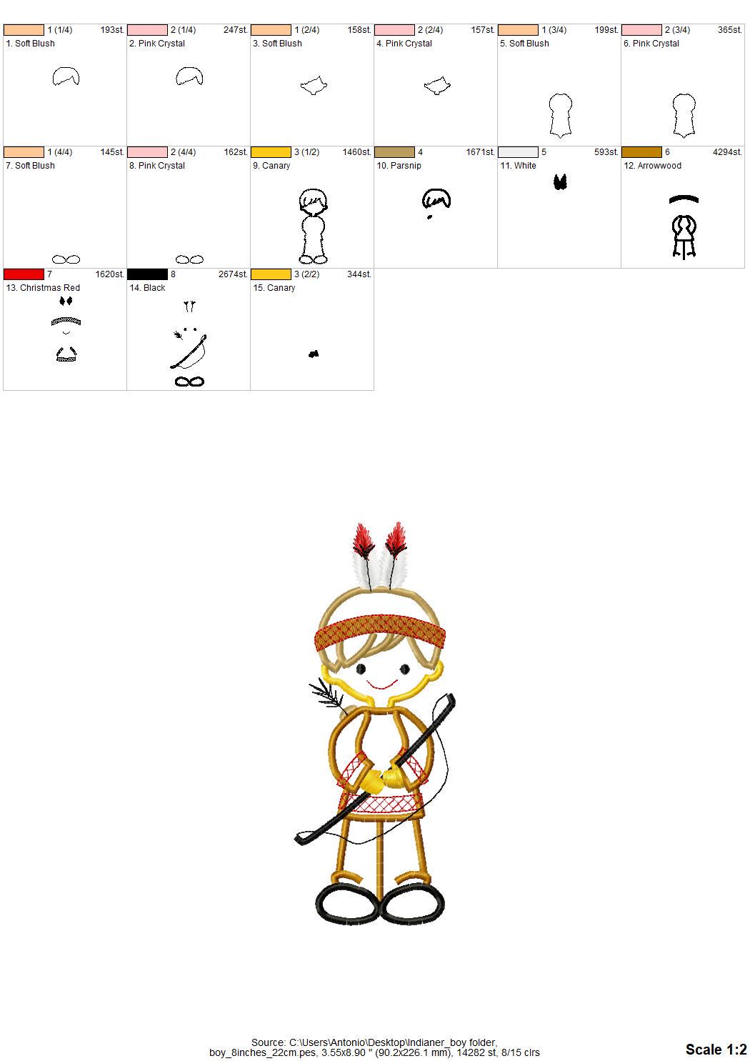 Little Indian Boy Applique