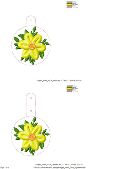 Fringed Flower Daisy Keychain