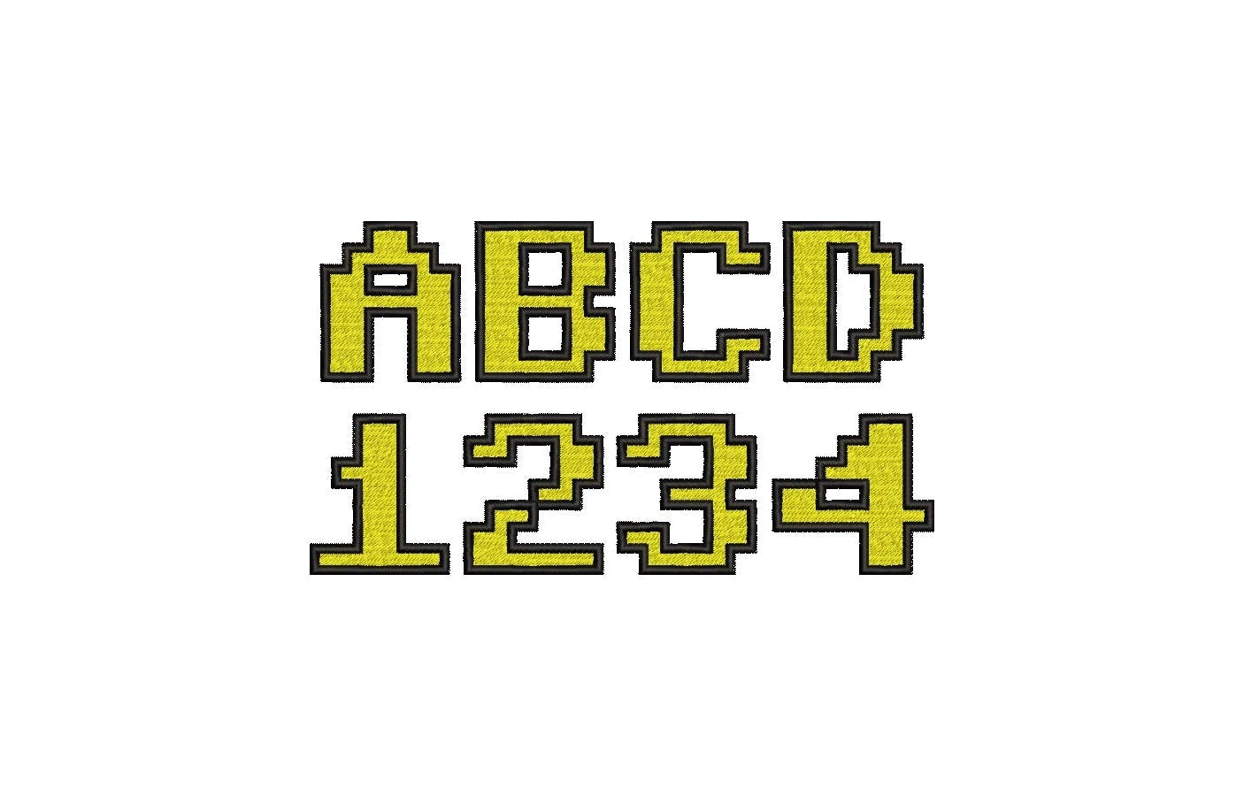 Fill Stitch Miner Bricks Pixel Font