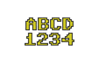 Fill Stitch Miner Bricks Pixel Font