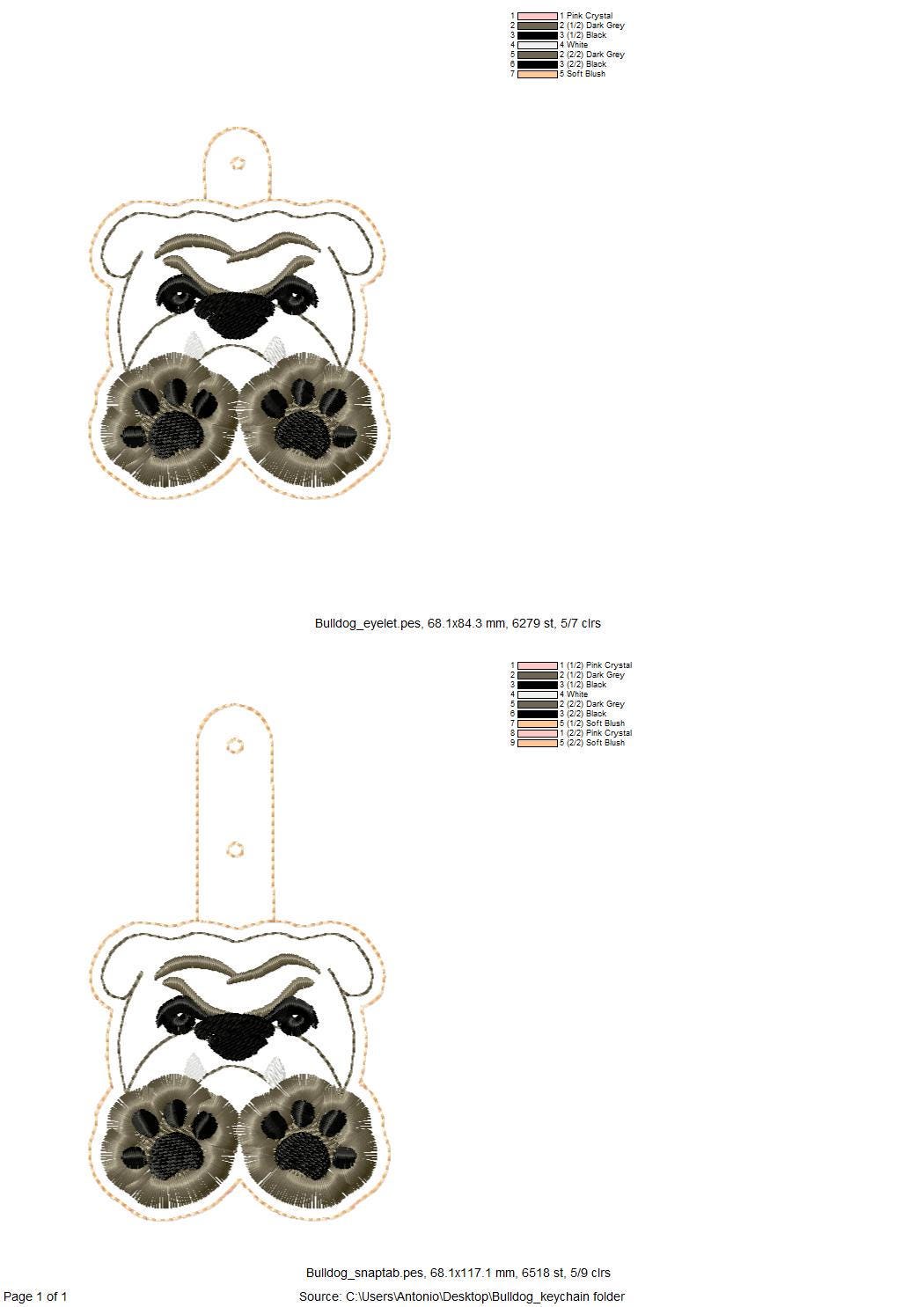 Bulldog Fringed Paws Keychain