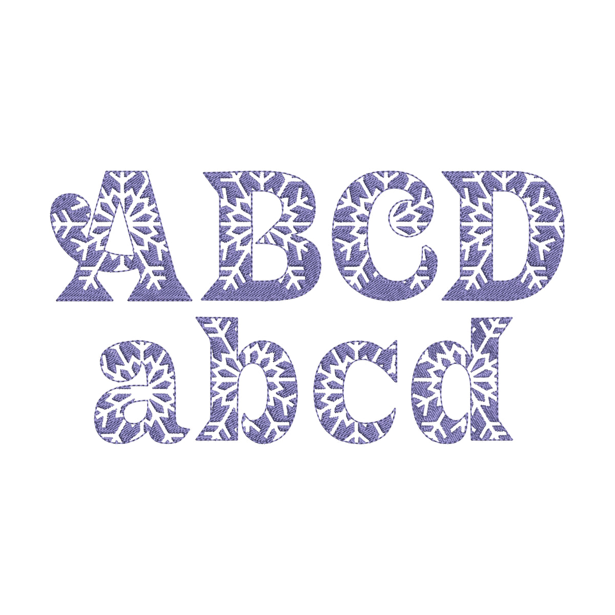 Frozen Font with Embossed Snowflake