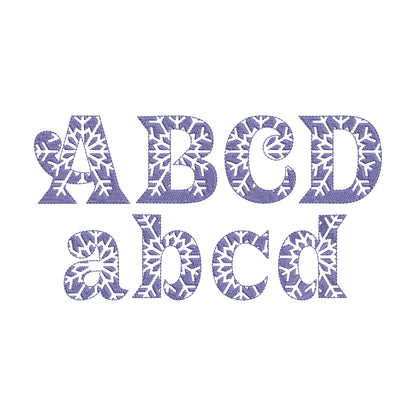 Frozen Font with Embossed Snowflake