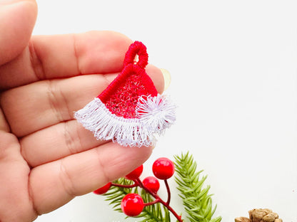 Fringed Santa Hat Earrings