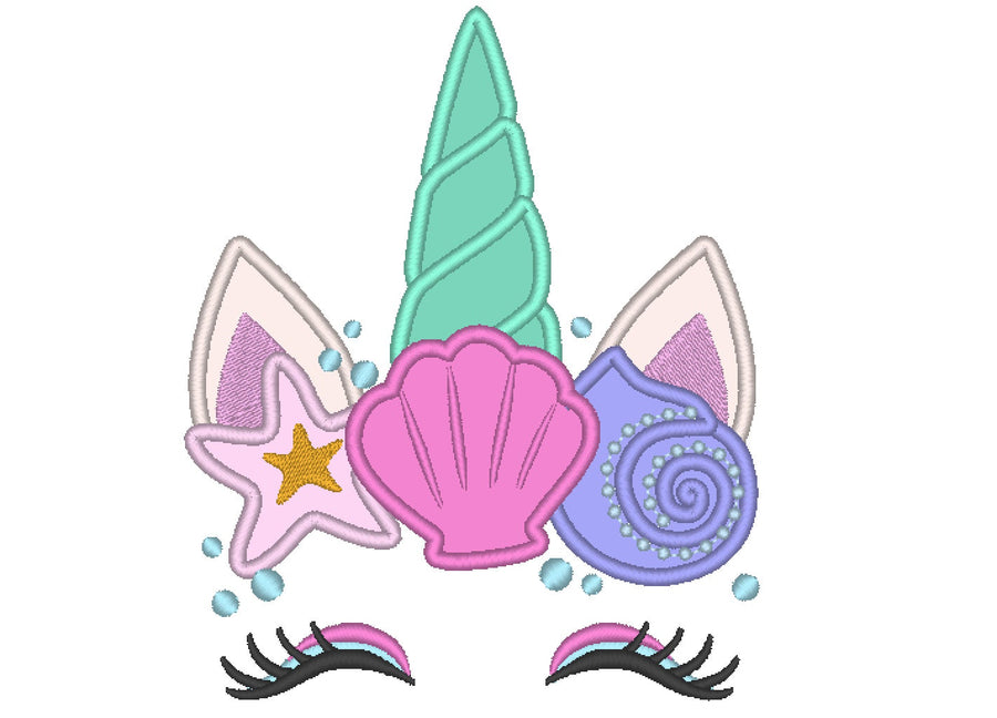 Mermaid Unicorn Head With Shell