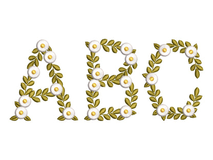Fringed Daisy Flower Floral Font