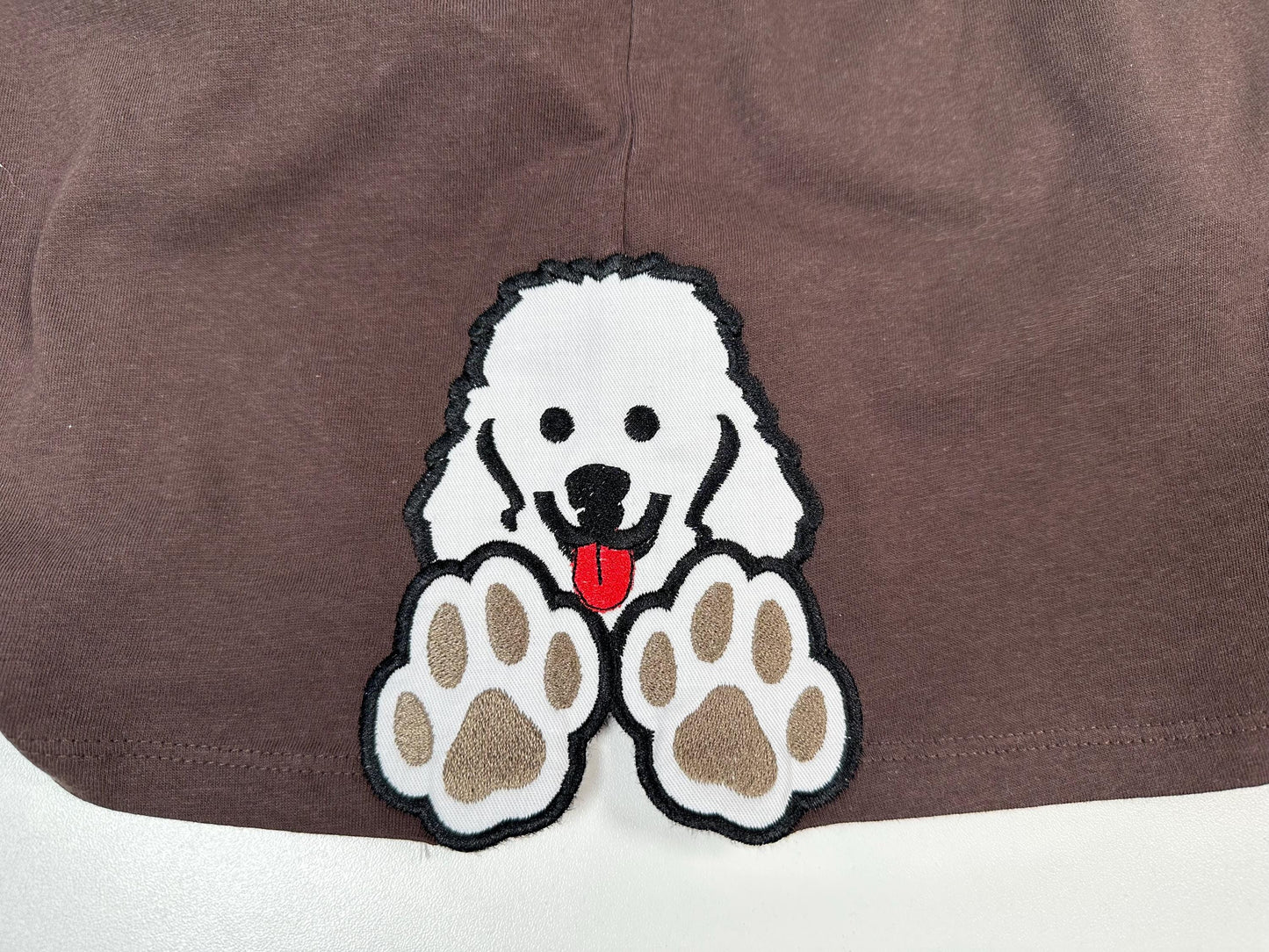 Poodle Puppy and Paw Applique