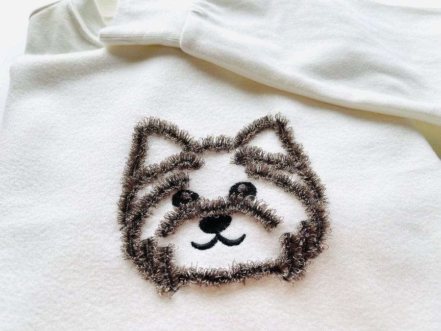 Fringed Dog Puppy Applique