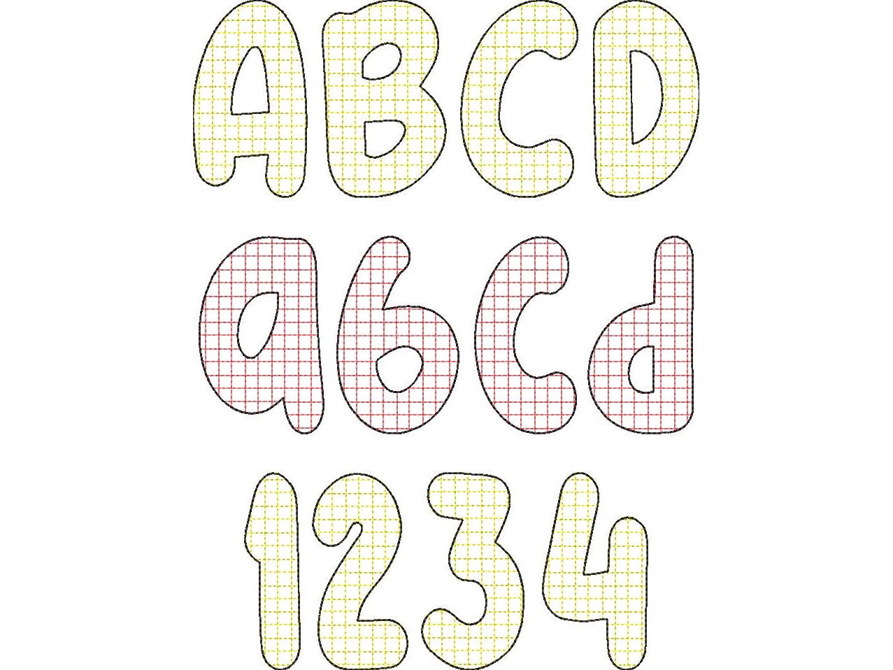 Quick Sketch Stitch Plaid Patterned Font