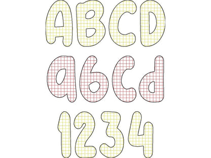 Quick Sketch Stitch Plaid Patterned Font
