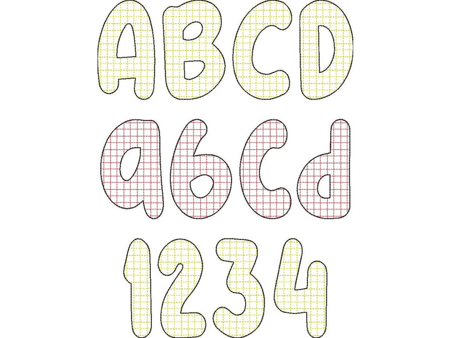 Quick Sketch Stitch Plaid Patterned Font