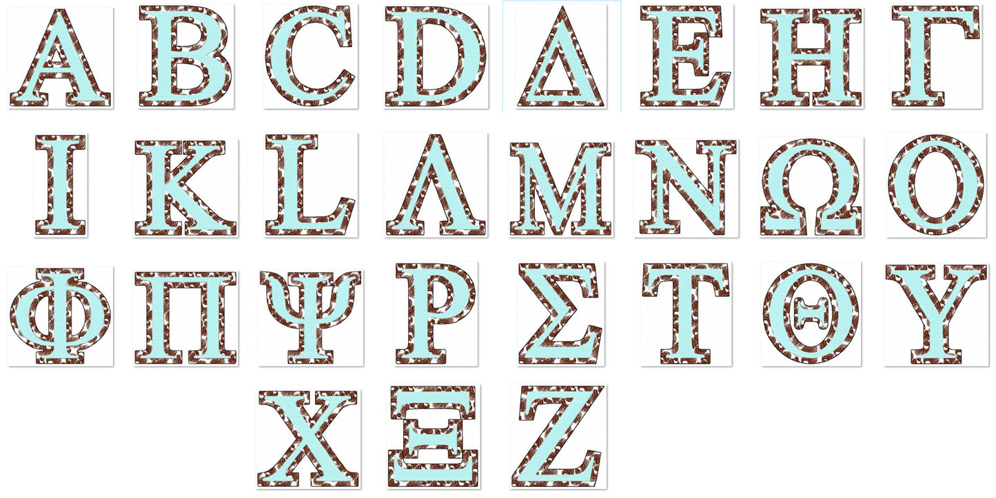 Leopard Spots Outline Sororities Greek Font