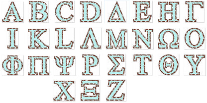 Leopard Spots Outline Sororities Greek Font