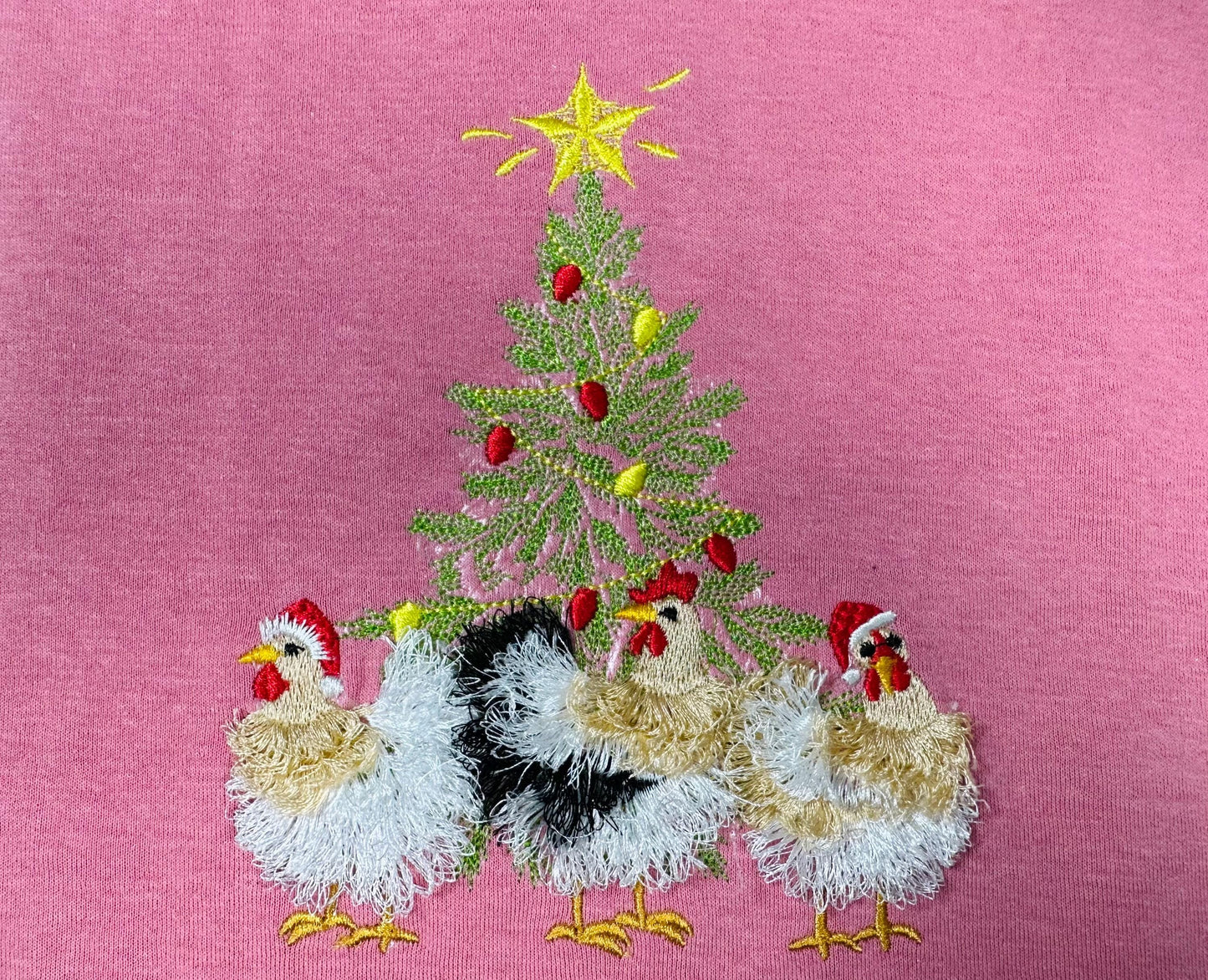 Chicken Christmas Party machine embroidery designs Fringed Fluffy