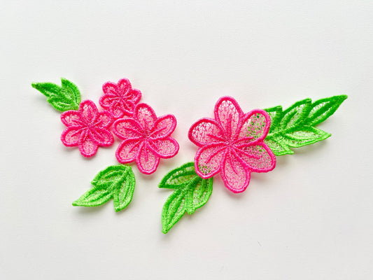 Summer Flower and Laurel Leaf SET of 3 types Freestanding lace FSL