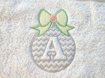 Embossed Chevron Christmas Ornament Monogram