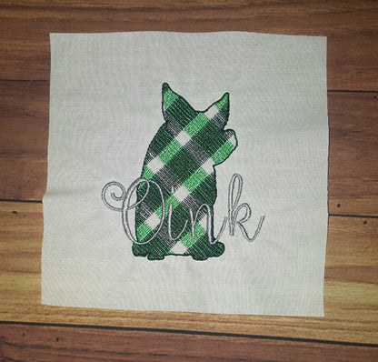 Gingham Plaid Patterend Farm Animals Set