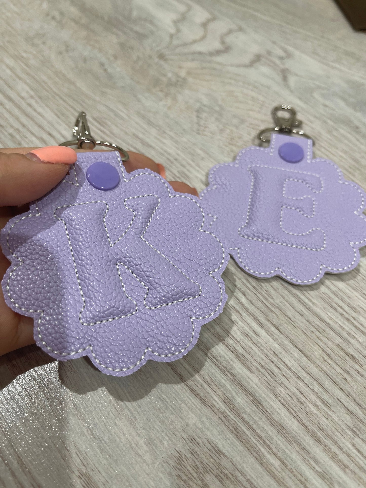Scalloped Edge Puffy Puff Foam Monogram Keychain
