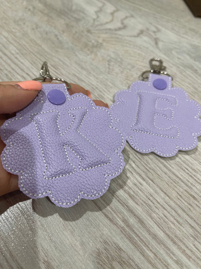 Scalloped Edge Puffy Puff Foam Monogram Keychain