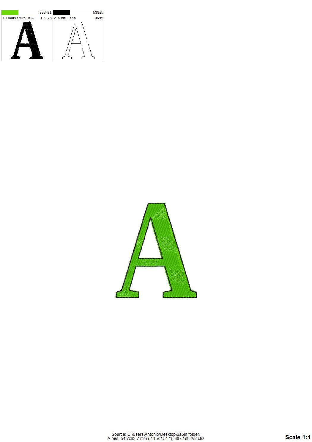 Fill Stitch Block Font Falala