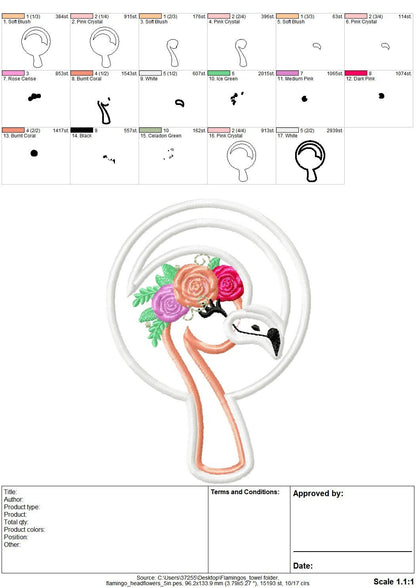 Floral Flamingo Head Towel Topper