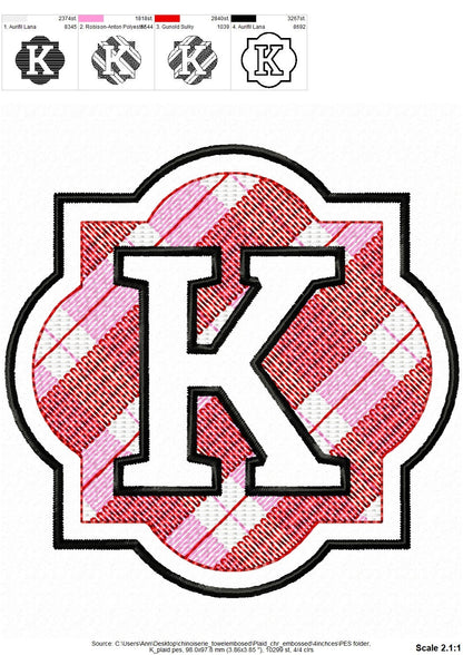 Plaid Classic Embossed Towel Monogram