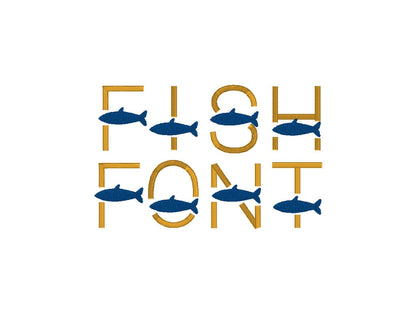 Satin Stitch Fish Font