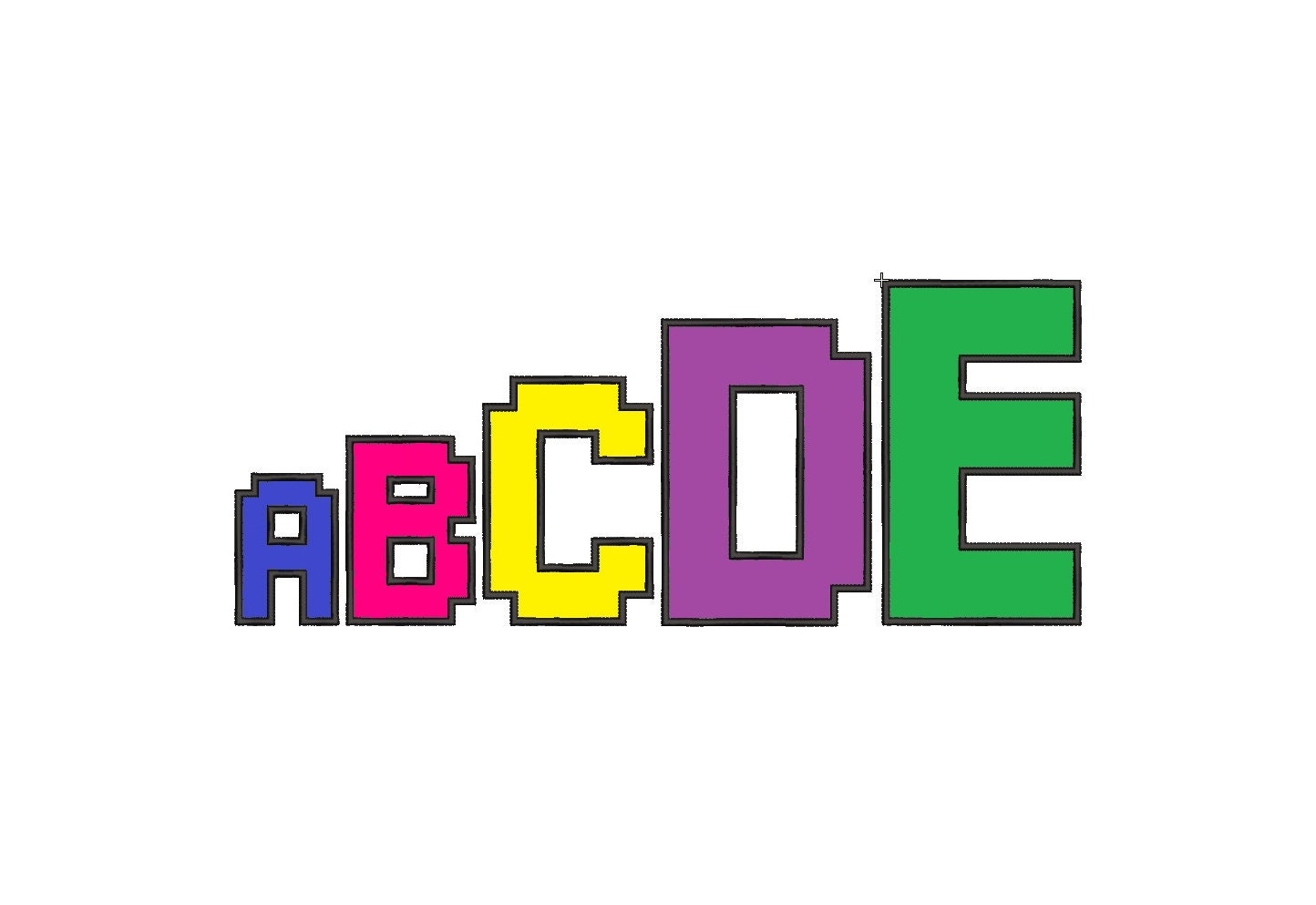 Gamer Pixel Block Font Applique