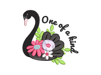 Boho Fringed Black Swan