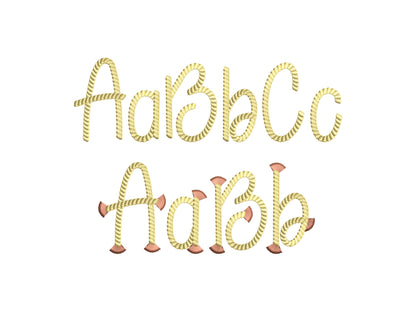 Fringed Rope Stitch Font Set of 2