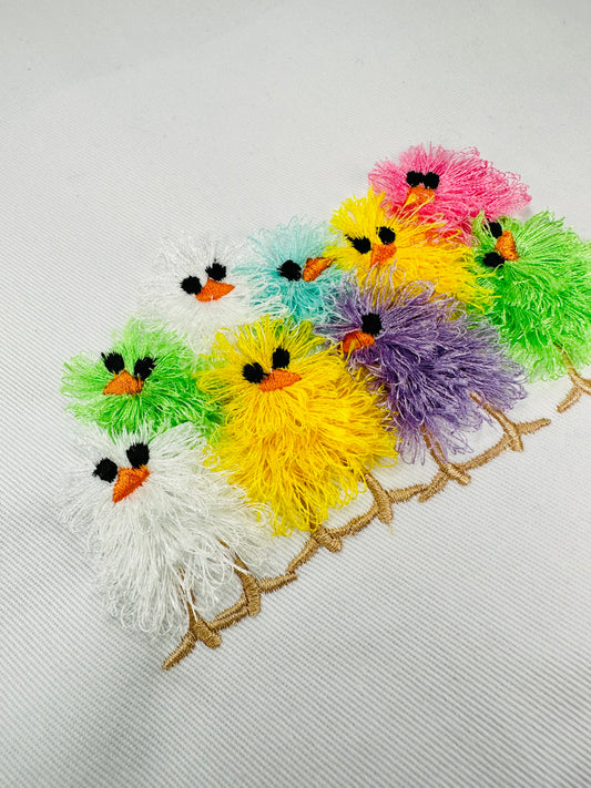 Fringed Little Chick Flock of 9