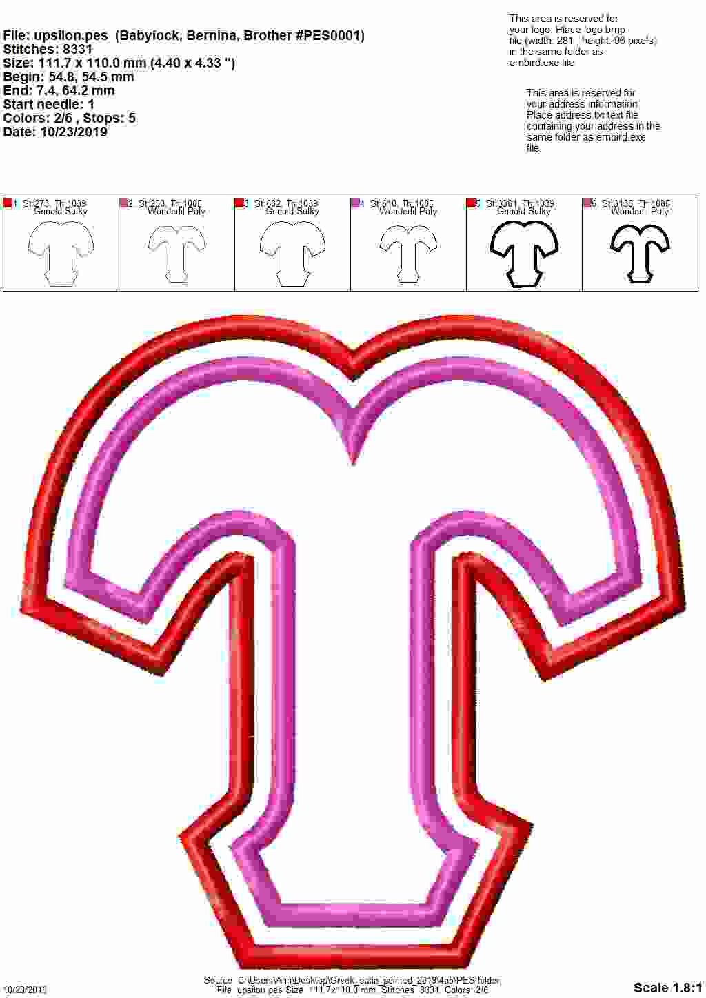 Sororities Greek Font Classic Double Applique