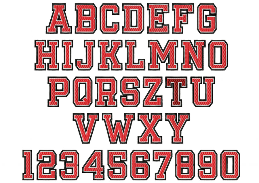 Varsity Collegiate Athletics Sport Waffle Stitch Font