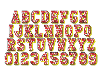 Heart Patterned Shadow Block Font