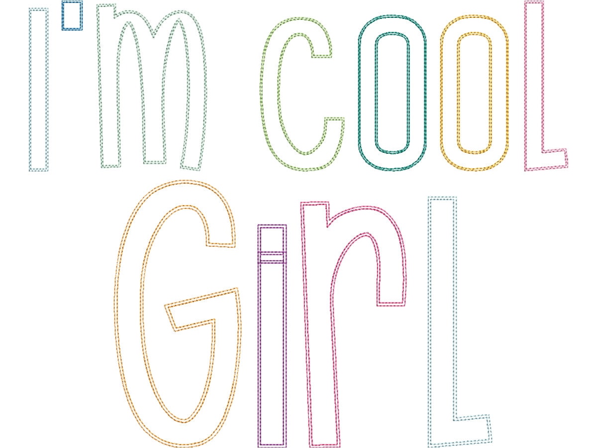 Thin Funny Kids Raggedy Edge Applique Font