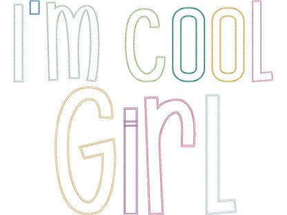 Thin Funny Kids Raggedy Edge Applique Font