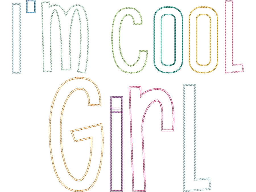 Thin Funny Kids Raggedy Edge Applique Font