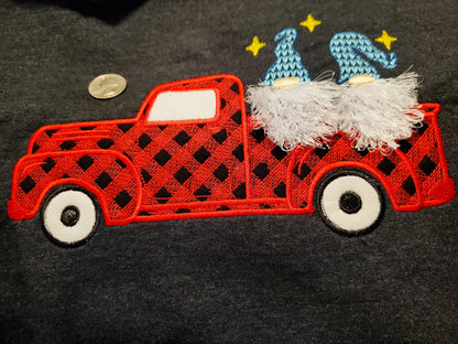 Fringed Gnome in Christmas Red Truck