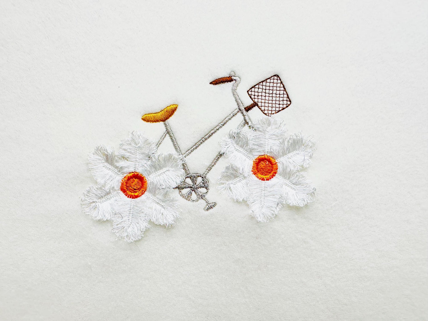 Floral Bicycle with Fringed Daisy Wheels