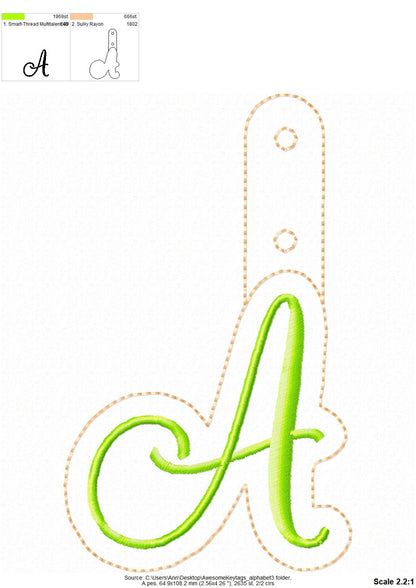 Satin Handwritten Monogram Keychain