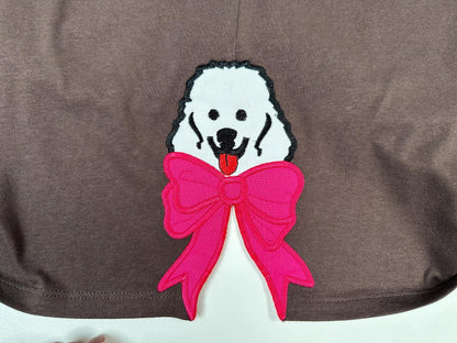 Poodle Dog and Bow Applique