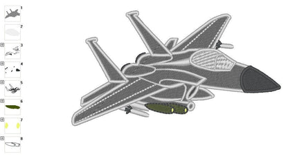 Fighter F15 Airplane Applique