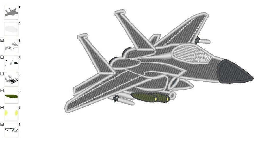 Fighter F15 Airplane Applique