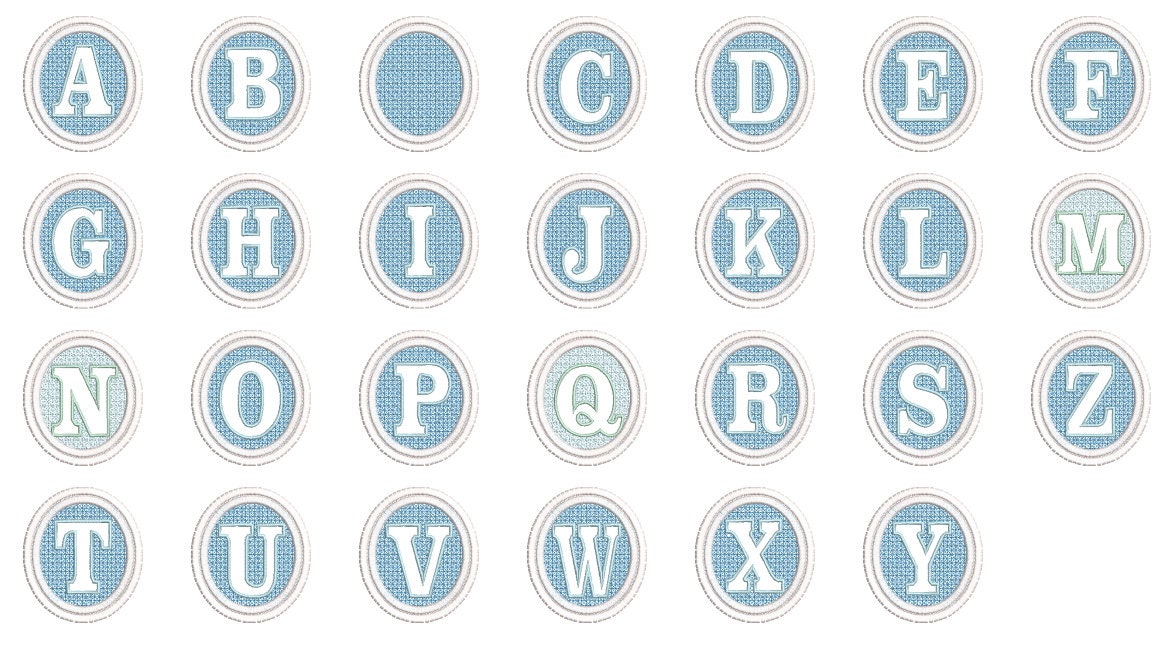 Fringed Monogram Frame and Embossed Font