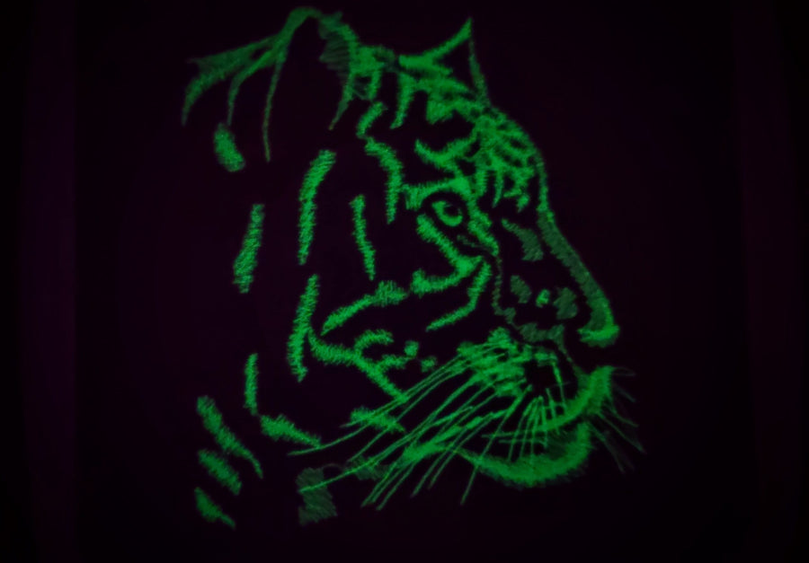 Tiger silhouette Glow in the dark special machine embroidery designs in