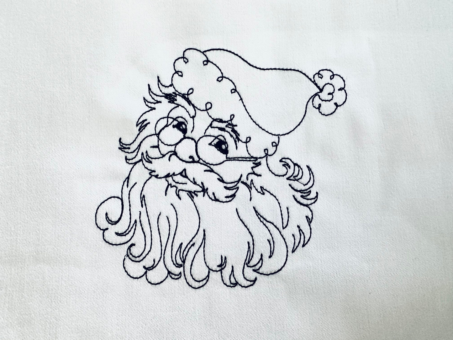 Quick Light Stitch Santa Claus with Glasses Outline