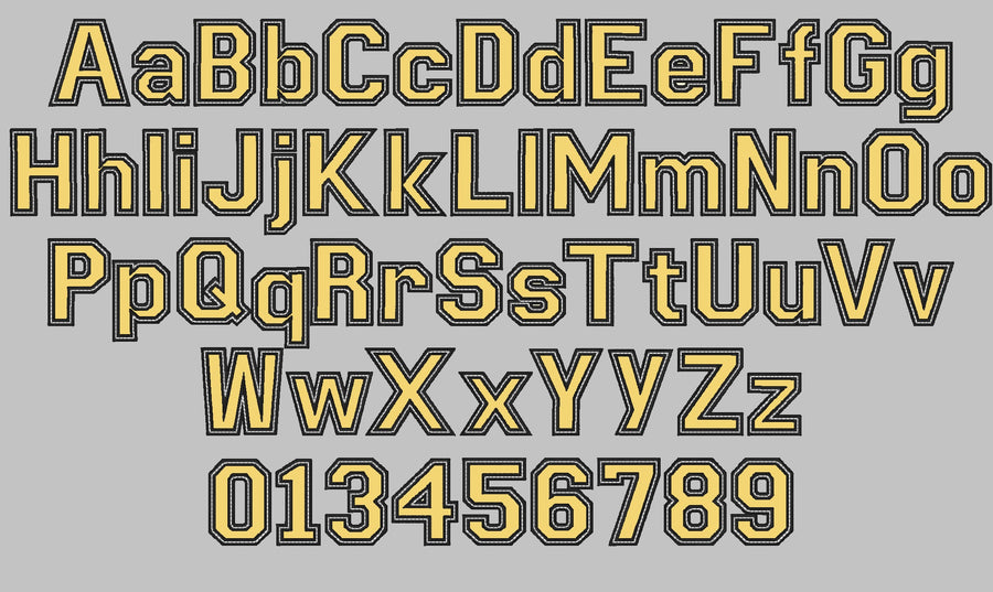 Athletic Collegiate School Team Font Applique