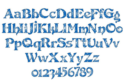 Embossed Snowflake Frozen Font