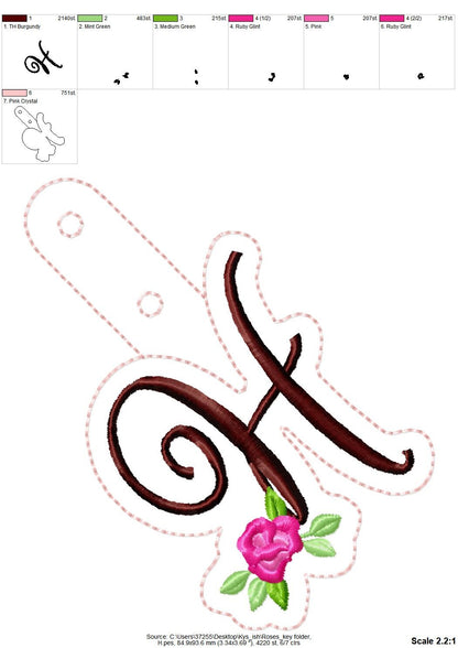 Meadow Initial Monogram Keychain